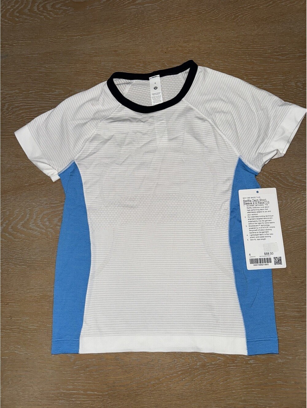 Swiftly Tech Short-Sleeve Shirt 2.0 Waist Length Sz 4 Colourblock Ocean Wave